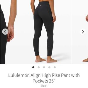 Lululemon Align High Rise Pant with Pockets 25" - Black